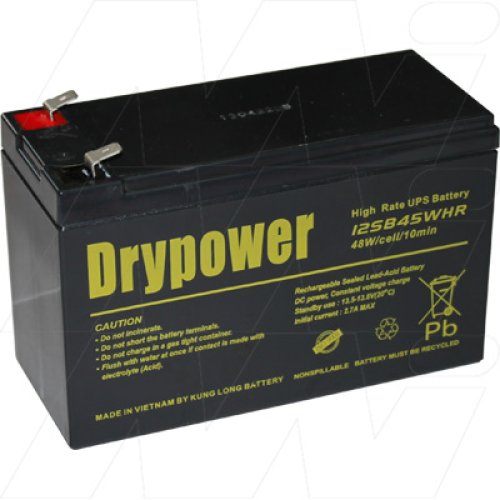 Drypower 12V 9Ah Sealed Lead Acid High Rate Battery for Standby and UPS - 12SB45WHR