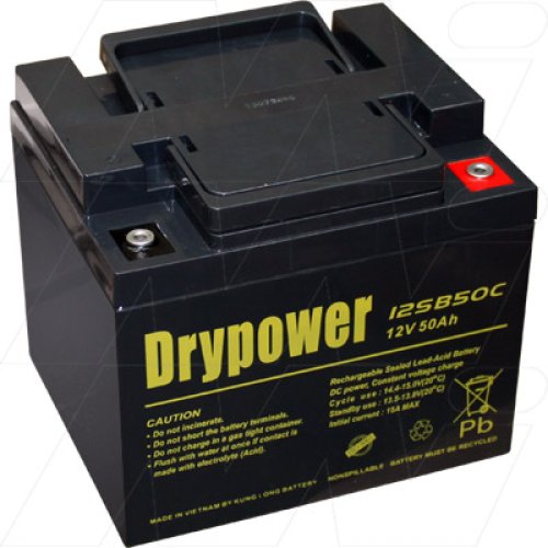 Drypower 12V 50Ah Sealed Lead Acid Battery - 12SB50C