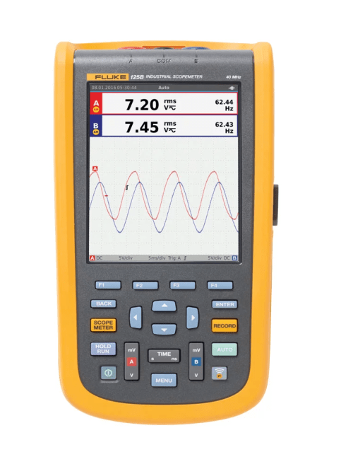 Fluke 124B Series Industrial ScopeMeter handheld Oscilloscope (40 MHz)