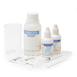 Chlorine (as Cl₂, total) Titration-based Chemical Test Kit, 100 Tests