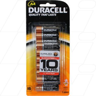 Duracell Coppertop Alkaline AA, LR6 size Battery - MN1500B16